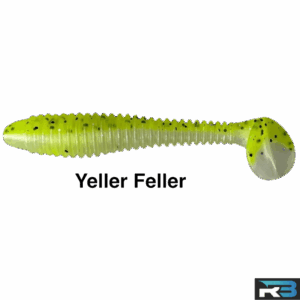 (50 Pack) Yeller Feller - 3" Ribbed Soft Swim Bait