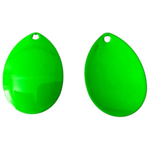 Fishing Blades Size #8 Colorado Powder Coated - Bright Green - 10 Pack